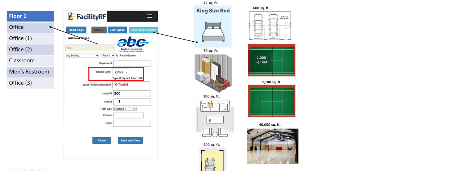 Typical Space feature to avoid having to measure every space.