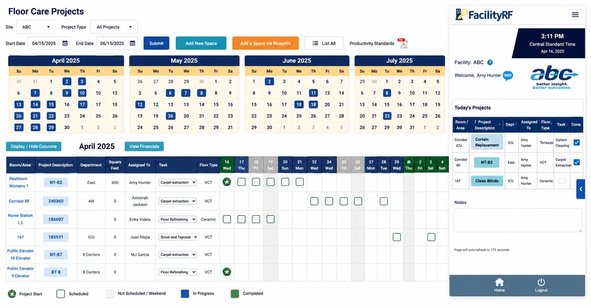 Floor Care Monthly Projects to properly schedule project tasks throughout the year.